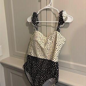 summersalt Black and White Polka Dot One-Piece Swimsuit